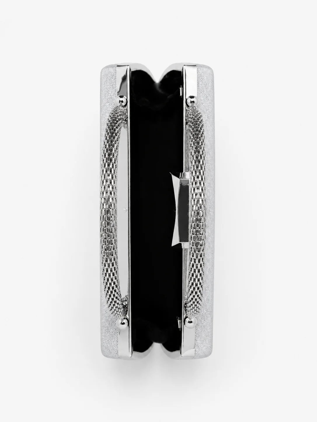 Nuvia Duo Top Handle Clutch Bag in Silver - Accessory - Lustre and Sage