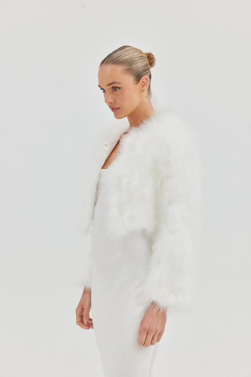 Manhattan Crop Jacket White - Accessory - Bubish