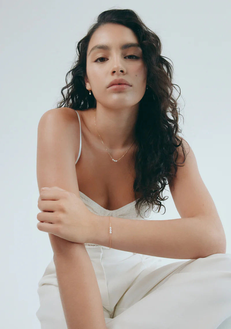 Mini Pearl Bracelet - Gold