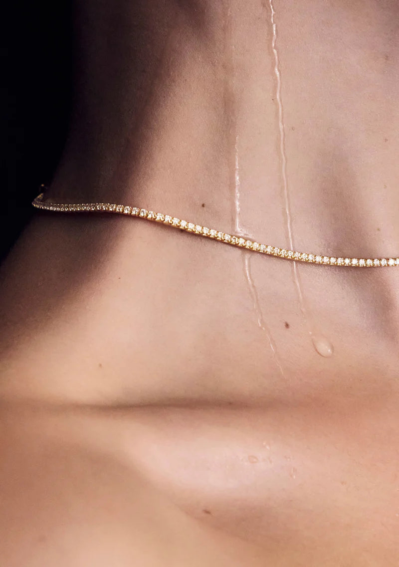 Palais Fine Tennis Necklace - Gold