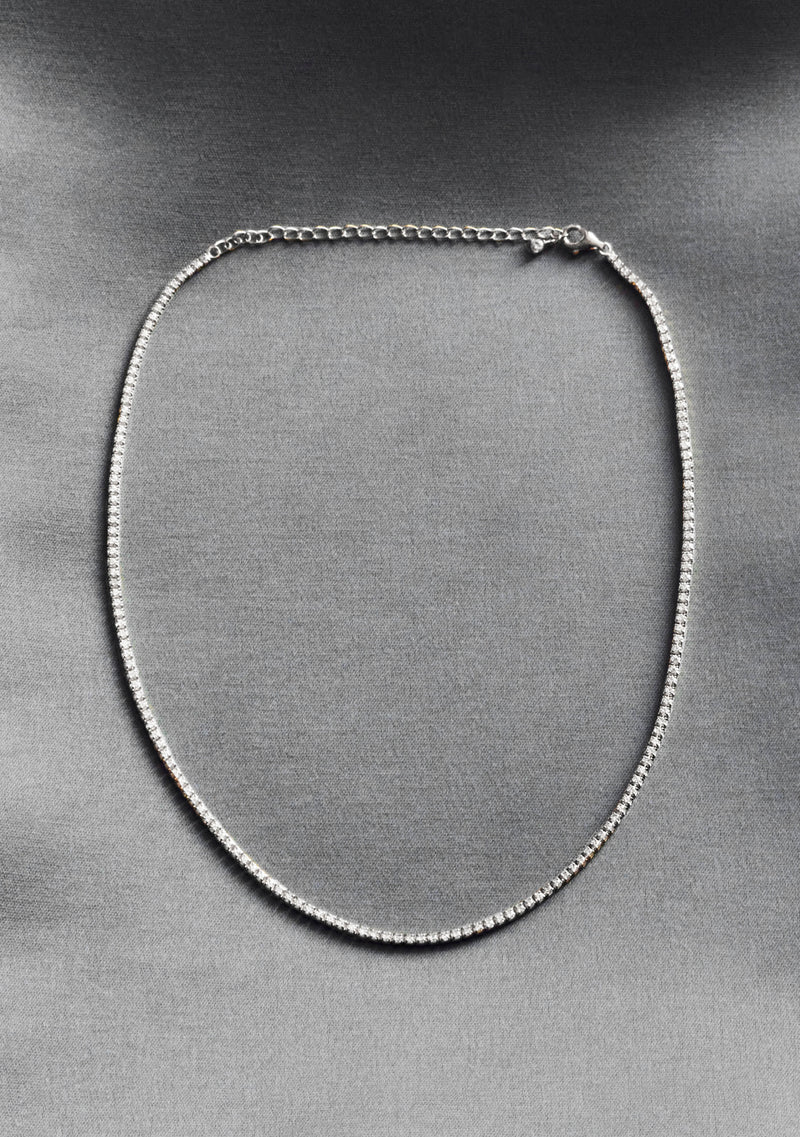 Palais Fine Tennis Necklace - Silver