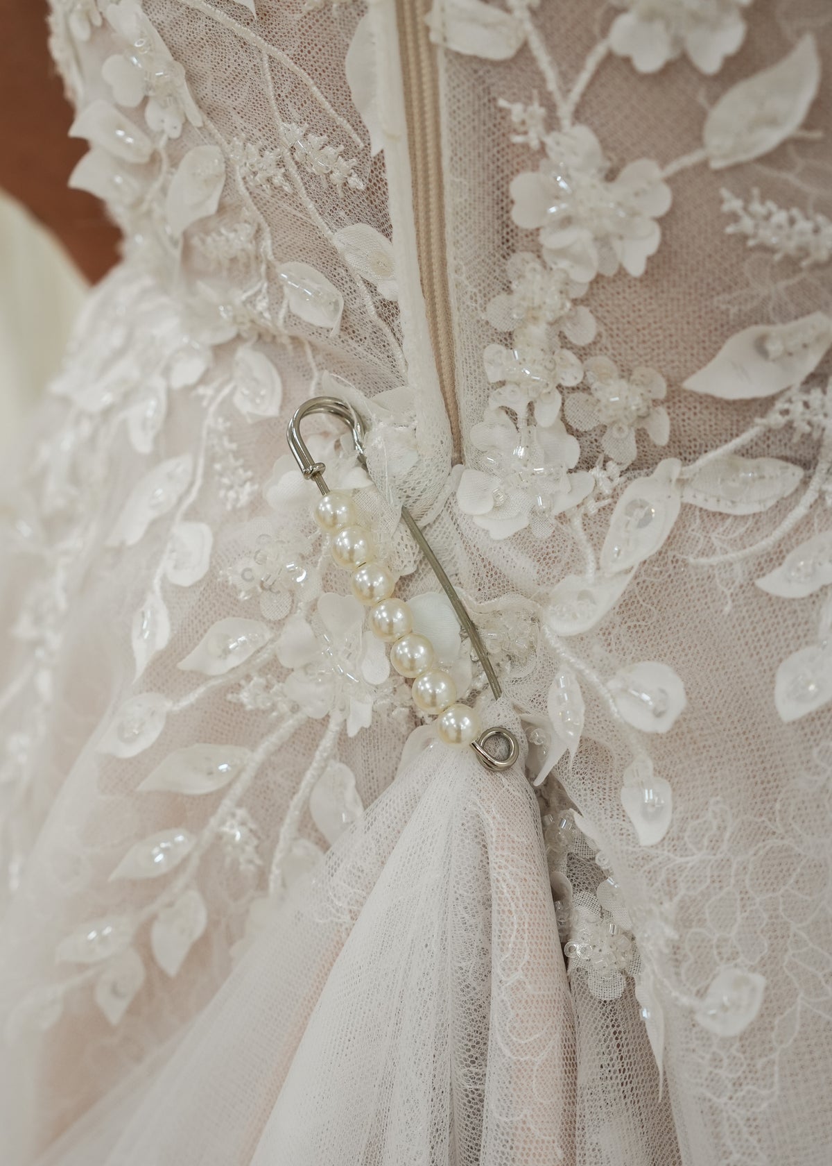 Pearl Wedding Gown Train Bustle Pin - Accessory - Honey Fawn