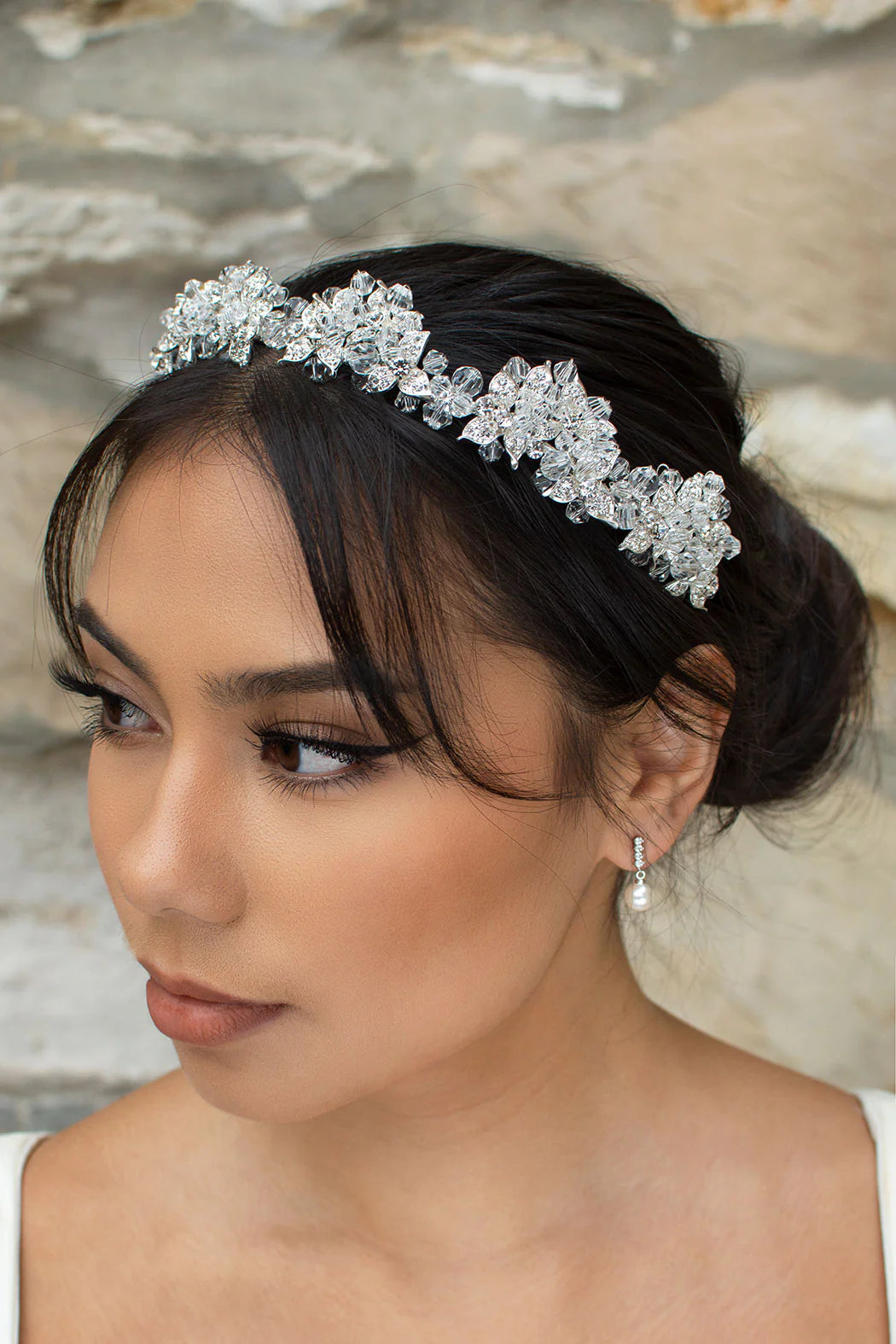 Edwina Silver Crown Clear Crystals - Honey Fawn Boutique