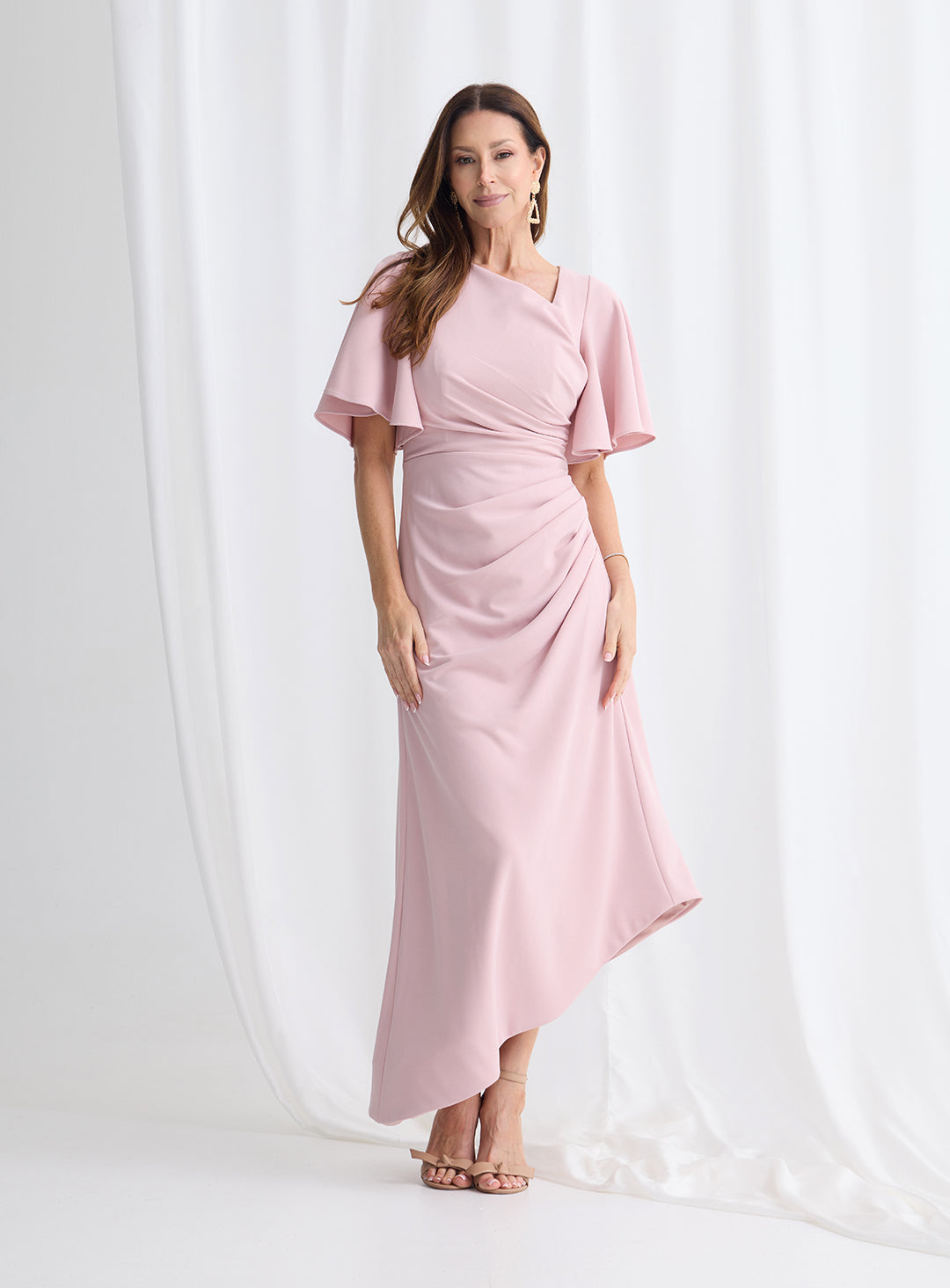Martha Asymmetric Hem Midi - Dress - Trellis Lane
