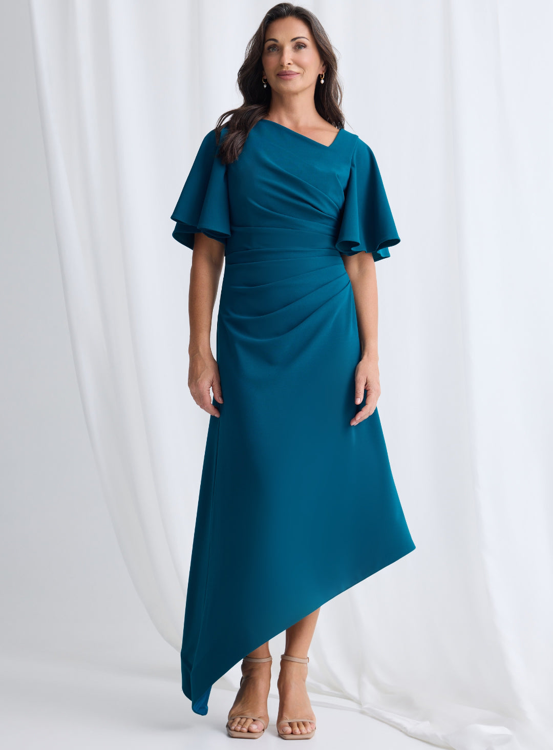 Martha Asymmetric Hem Midi - Dress - Trellis Lane