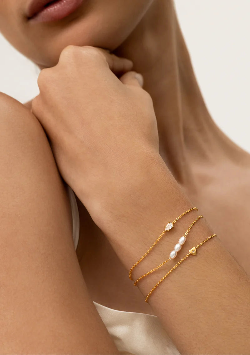Mini Pearl Bracelet - Gold