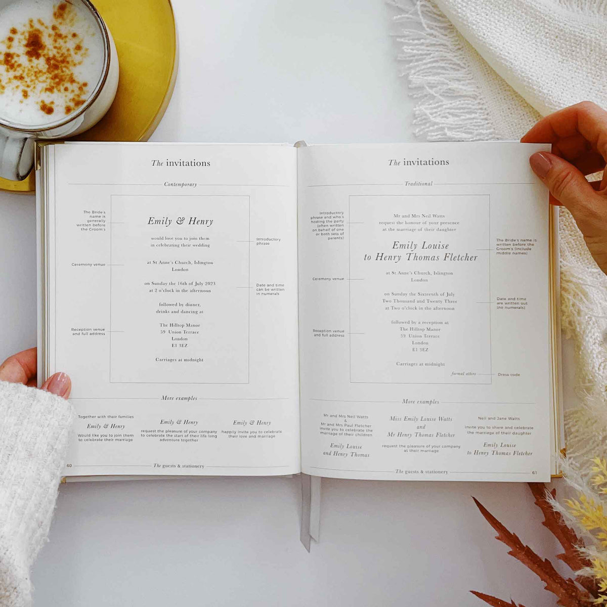 Ivory Cloth Wedding Planner Book with Gold Foil and Gilded Edges - Giftware - Blush and Gold
