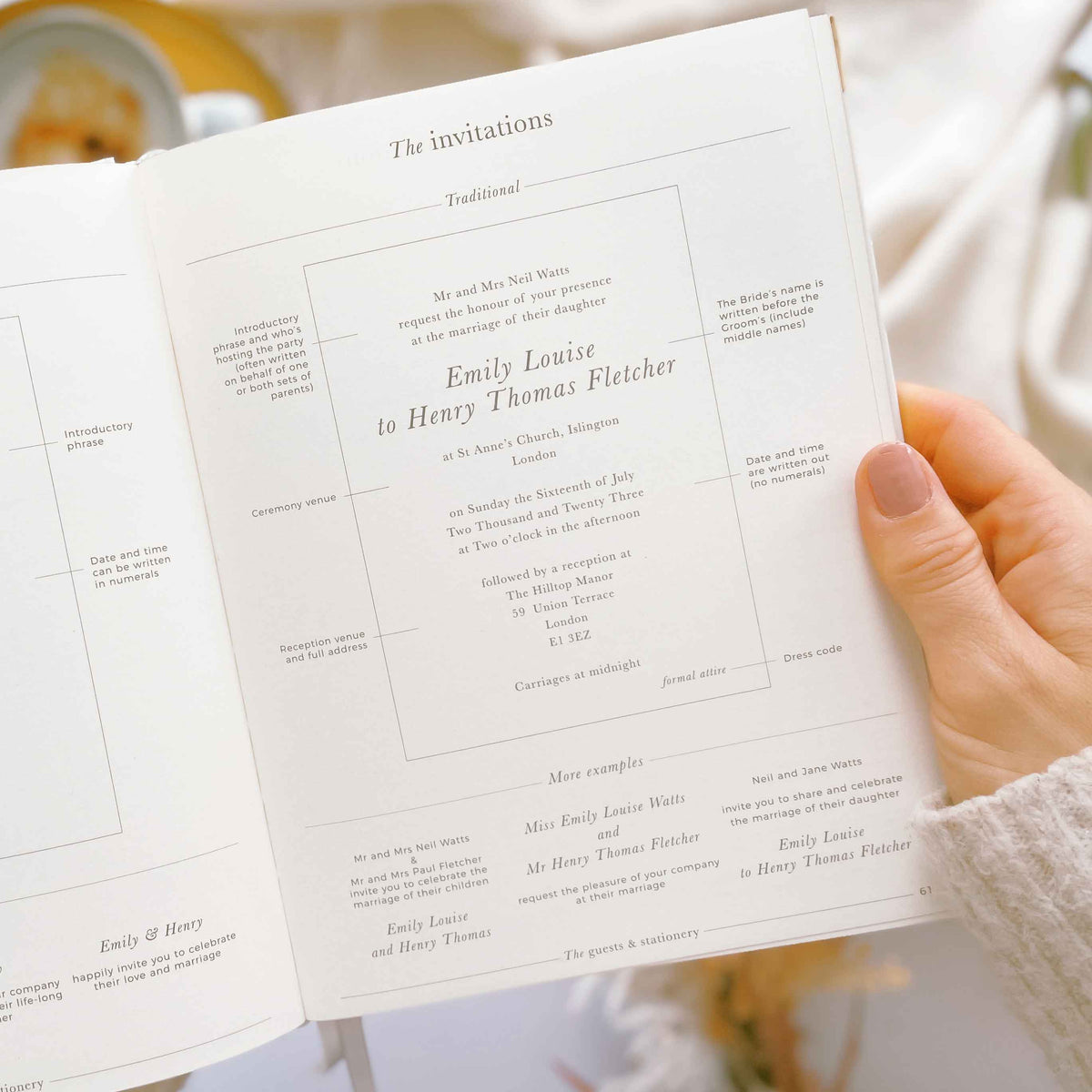 Ivory Cloth Wedding Planner Book with Gold Foil and Gilded Edges - Giftware - Blush and Gold