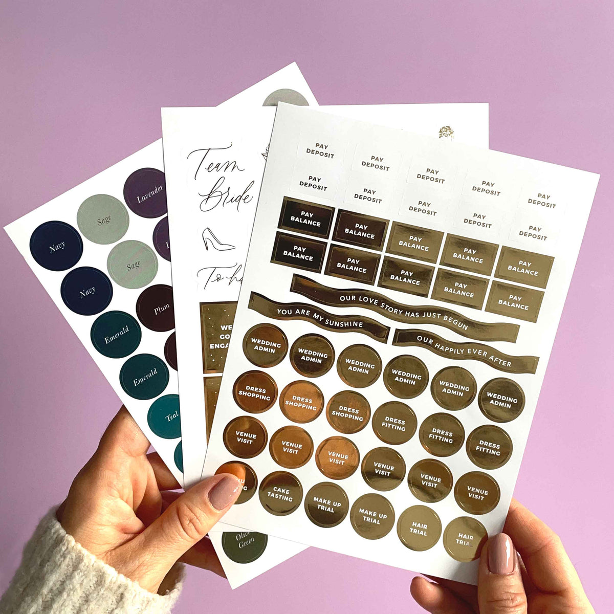 Wedding Planner Sticker Pack (3 Sheets) - Giftware - Blush and Gold