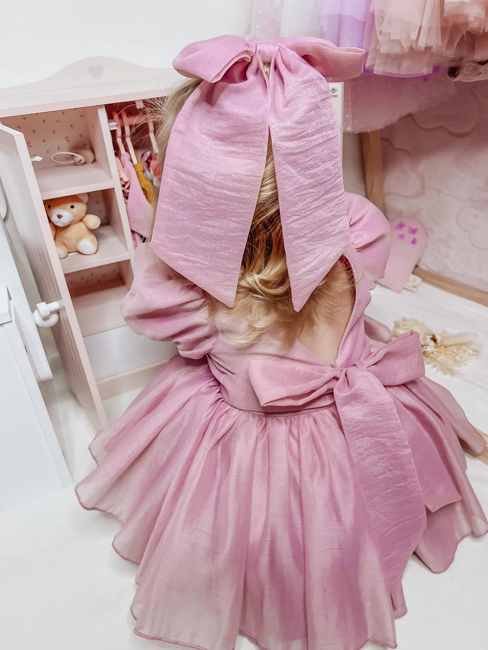 Delia Dusty Pink Baby Dress - Flower Girl Dress - A Little Lacey