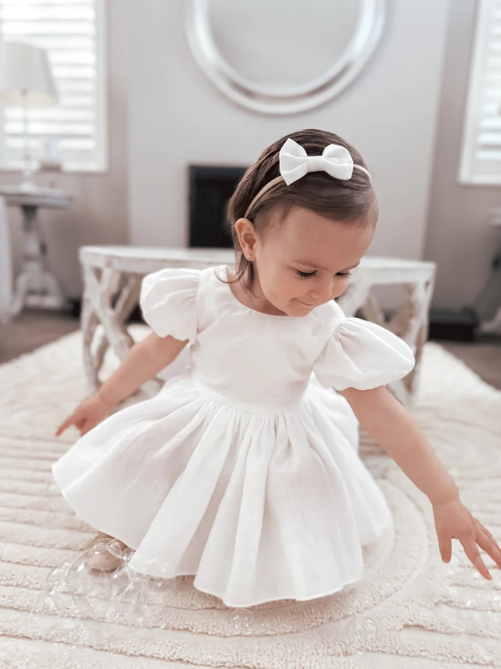 Delia White Baby Dress - Flower Girl Dress - A Little Lacey