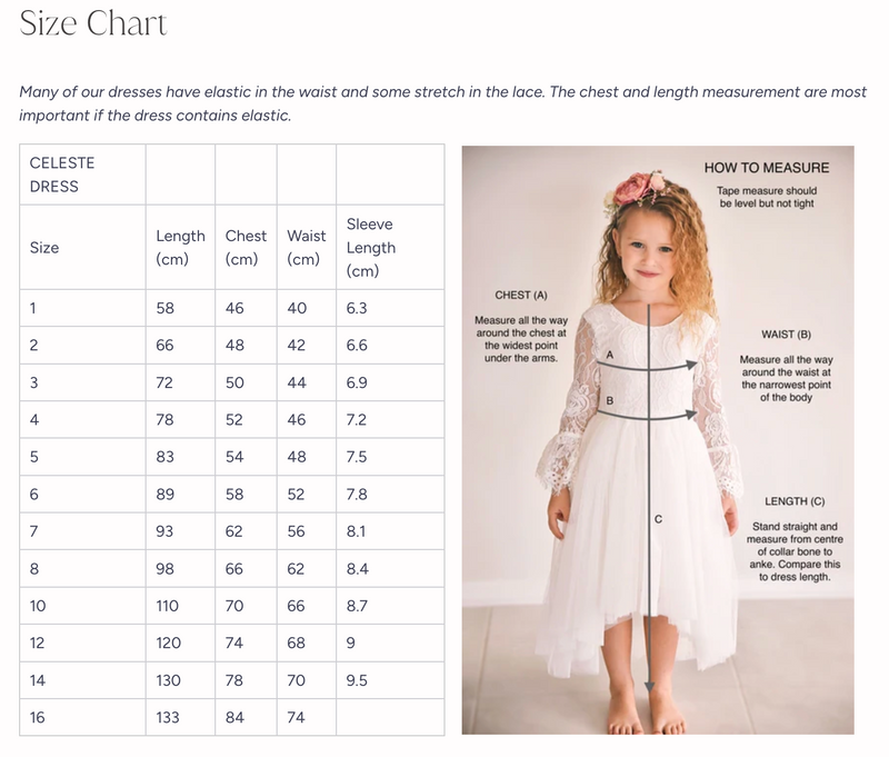 Celeste Girls White & Peach Lace & Tulle Dress - Flower Girl Dress - A Little Lacey