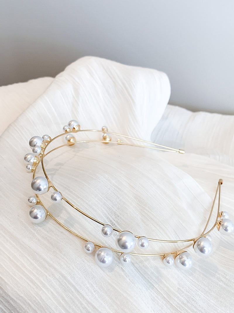 Amara – Pearl Double Headband - Honey Fawn Boutique