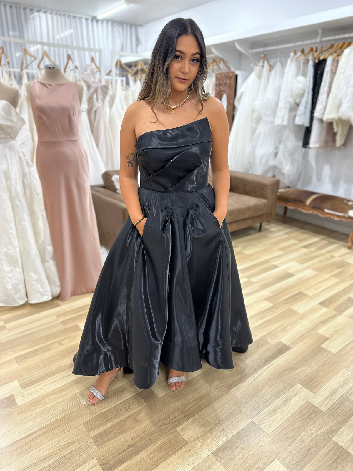 Odette Asymmetric Hi-Low Gown - Dress - Bariano