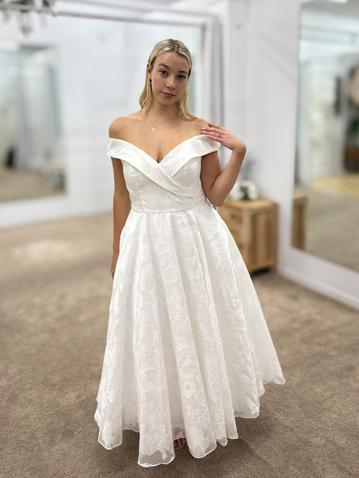 Yari Off Shoulder A-Line Midi White - Dress - Bariano