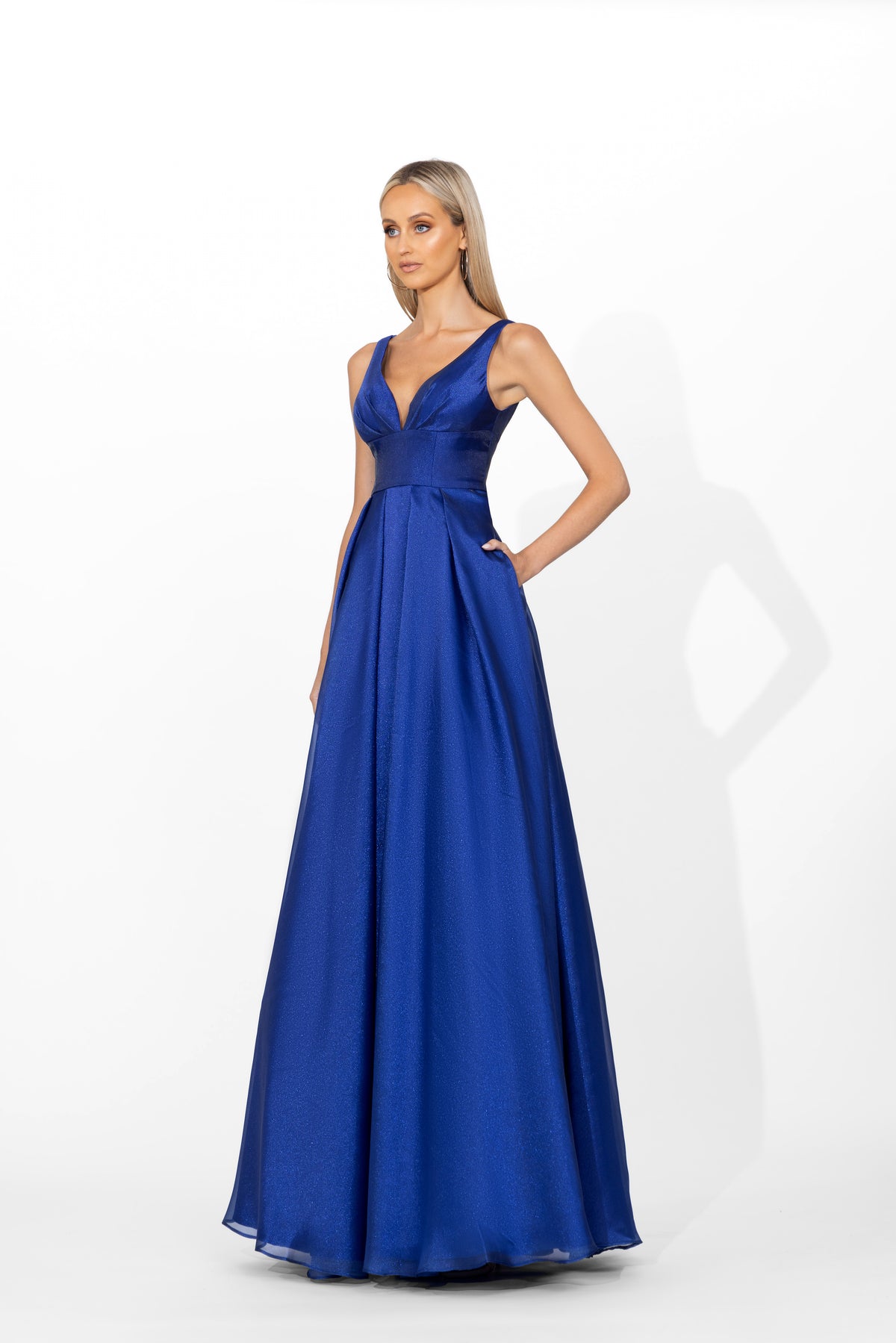 Priyanka Plunge Neck Ballgown - Dress - Bariano