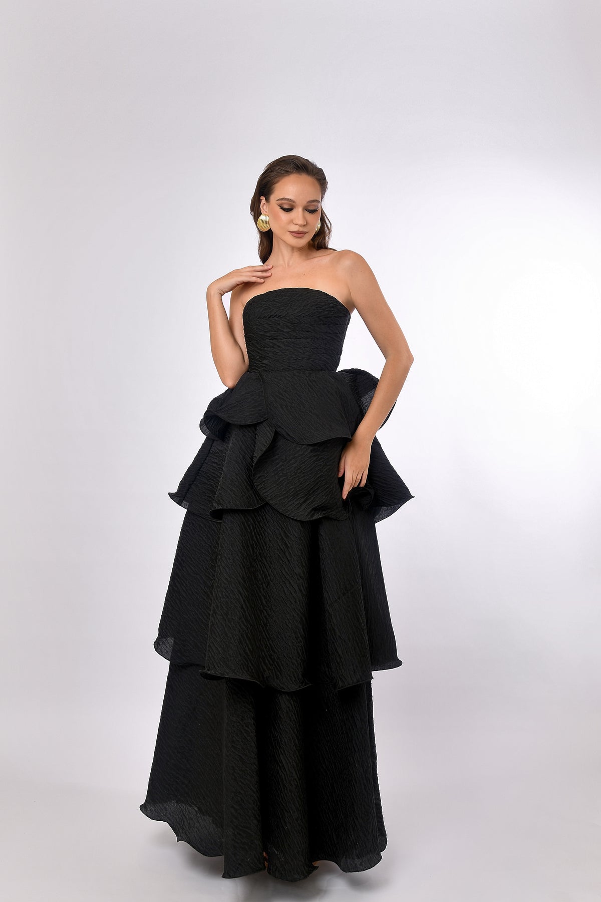Krista Strapless Tiered Gown - Dress - Bariano