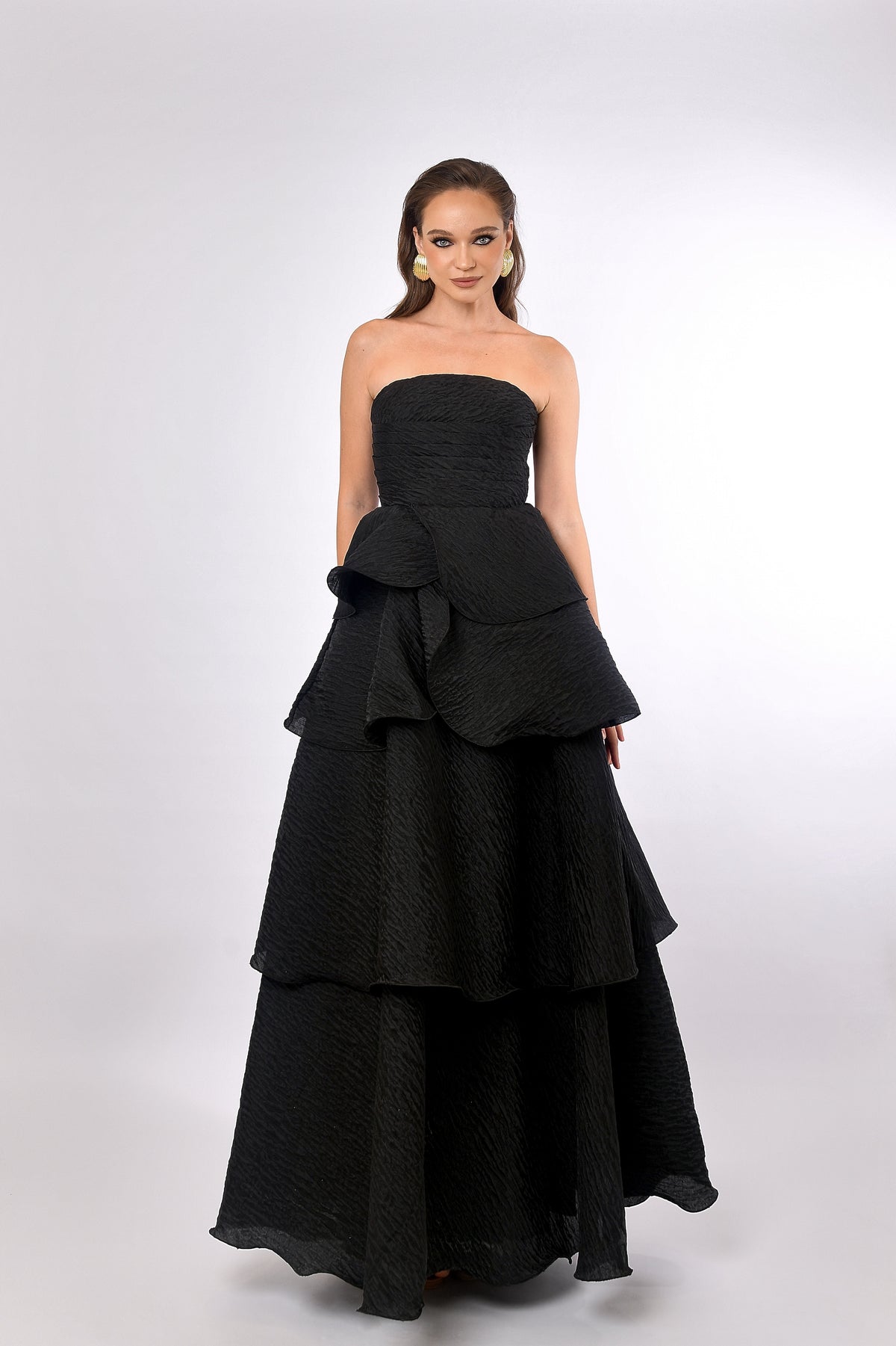 Krista Strapless Tiered Gown - Dress - Bariano