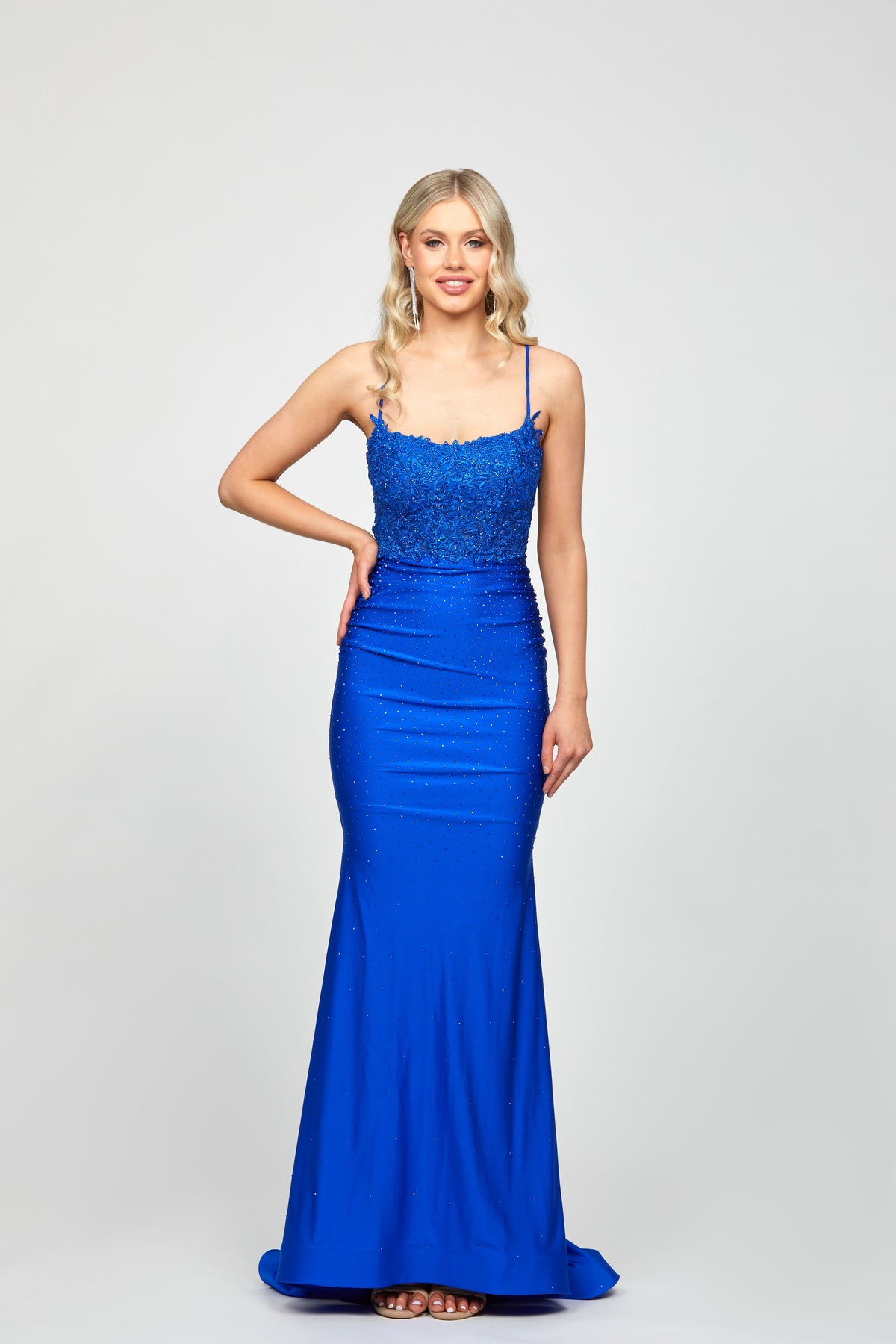 Emmeline Fitted Gown Cobalt - Dress - Bariano