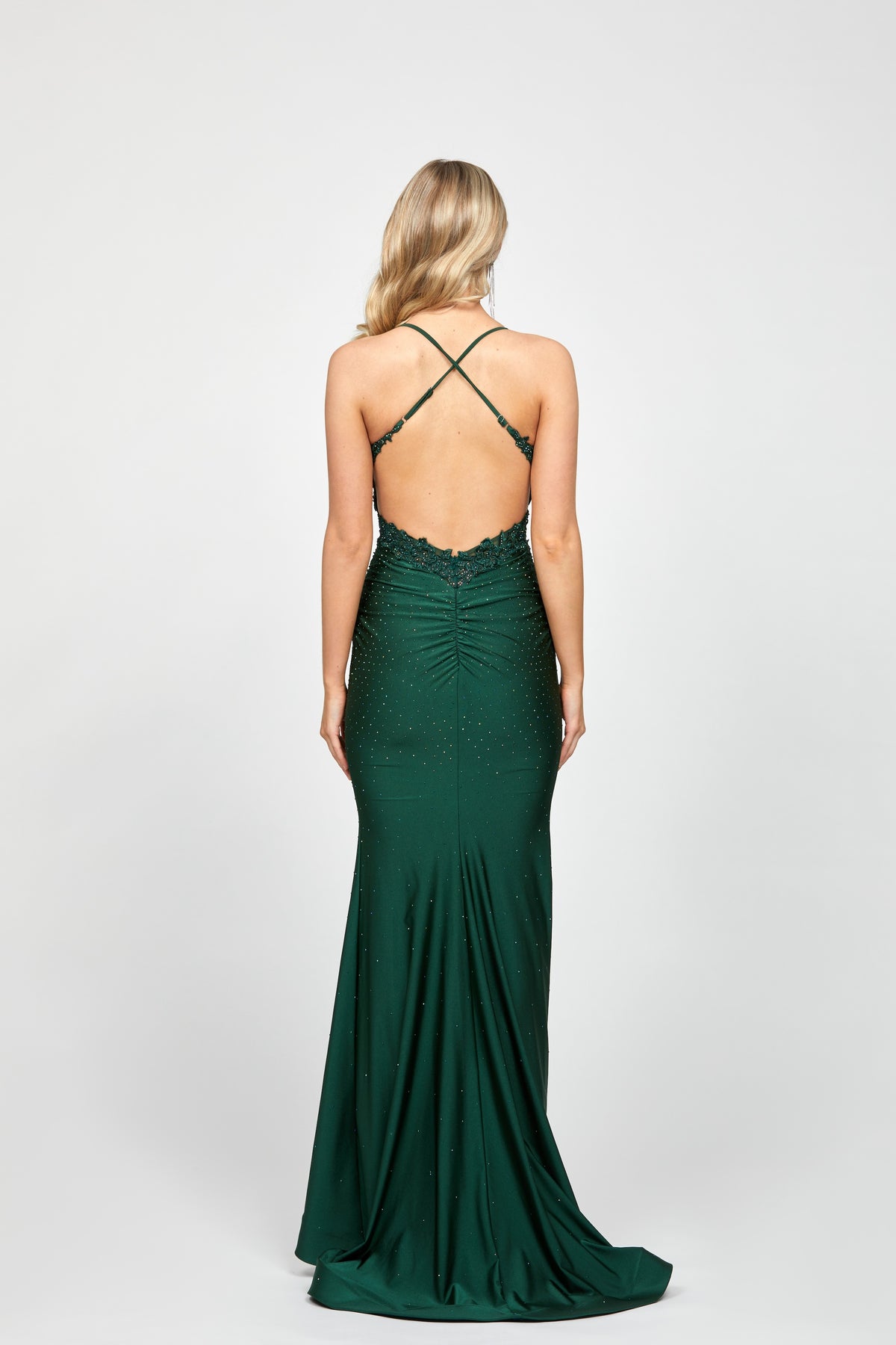Suzy Fitted Fishtail Gown Green - Dress - Bariano