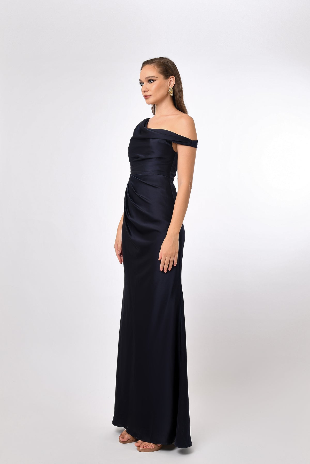 Eliya One Shoulder Drape Maxi - Dress - Bariano