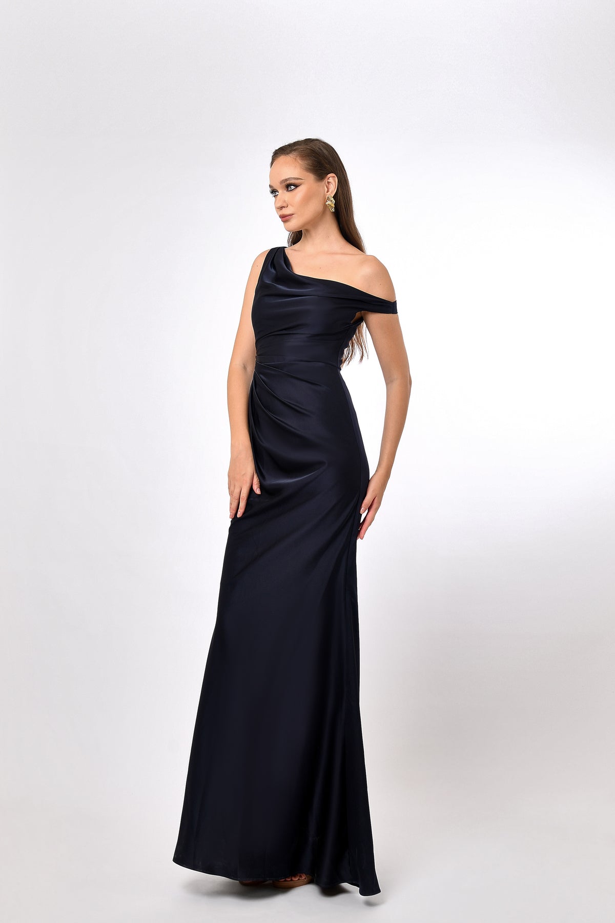 Eliya One Shoulder Drape Maxi - Dress - Bariano