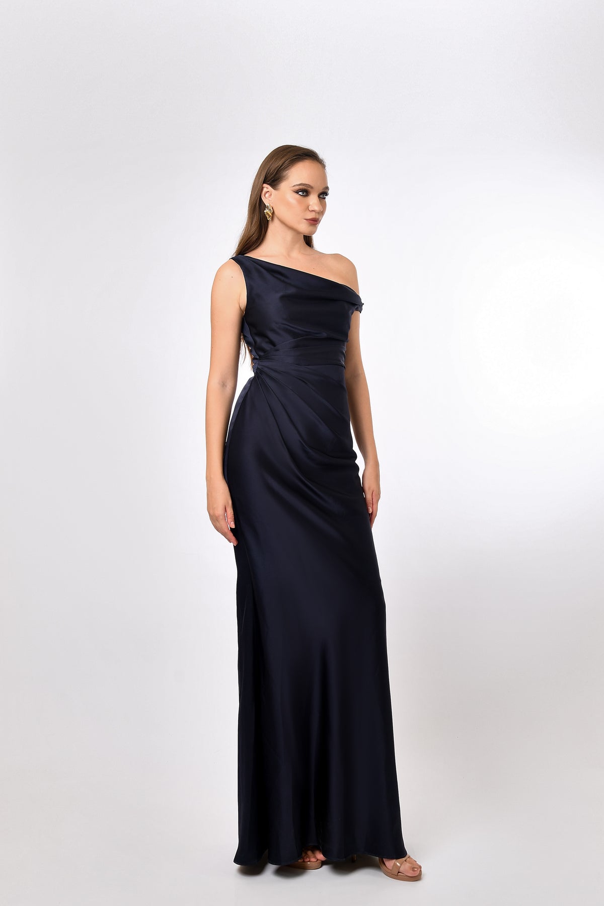 Eliya One Shoulder Drape Maxi - Dress - Bariano