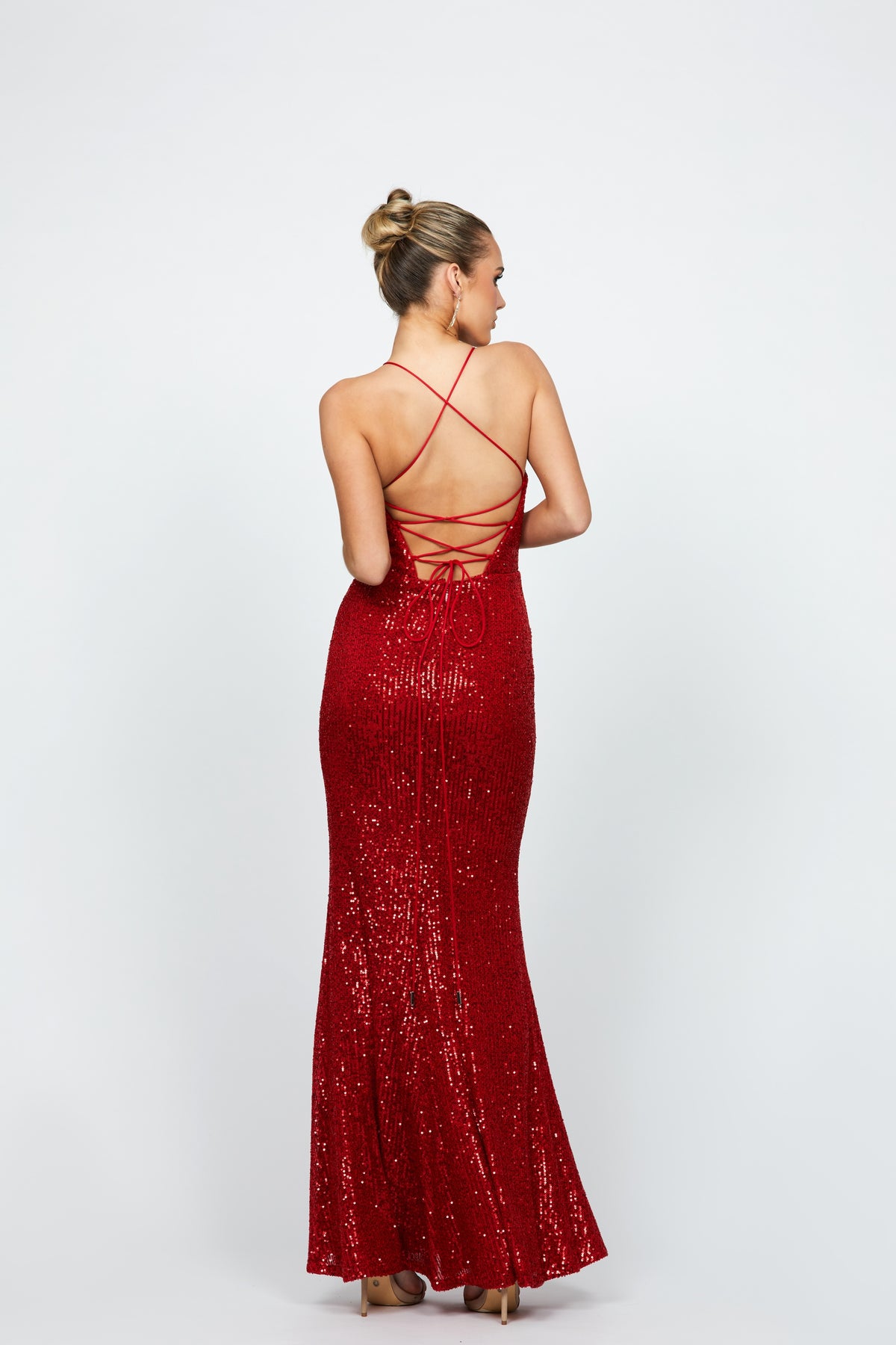 Kimberly Strappy Sequin Gown - Dress - Bariano