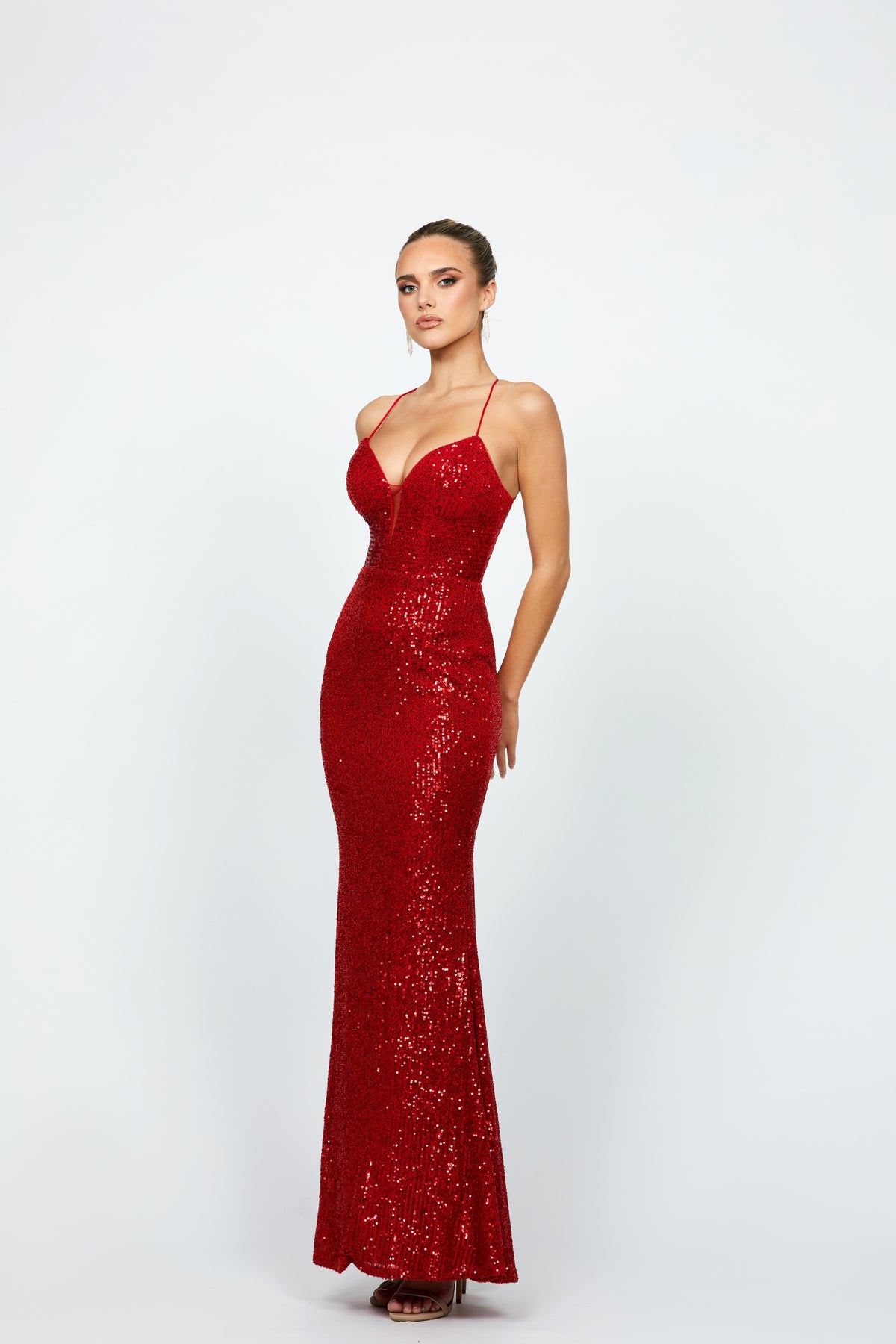 Kimberly Strappy Sequin Gown - Dress - Bariano