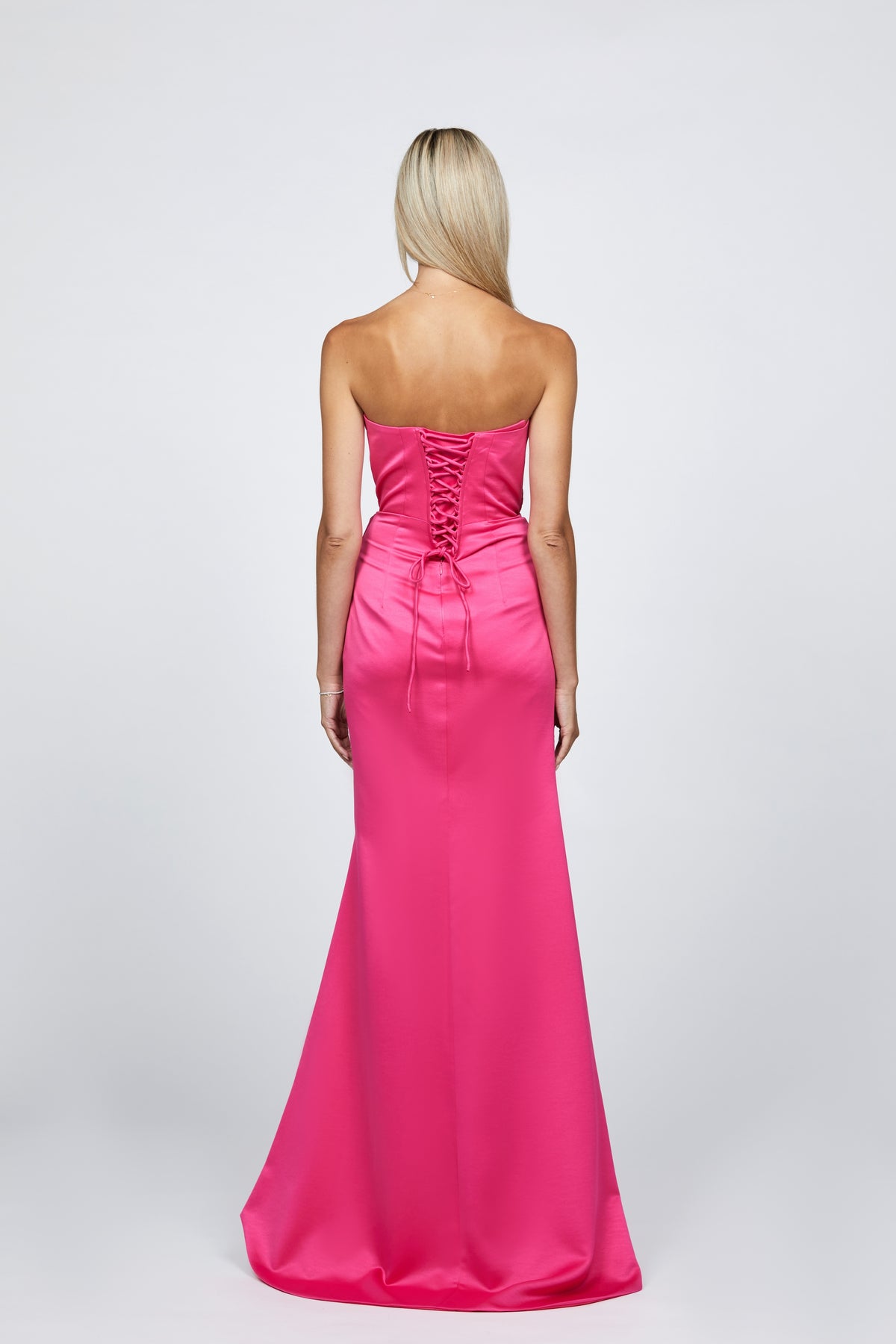 The City Pleated High Split Gown - Dress - Bariano