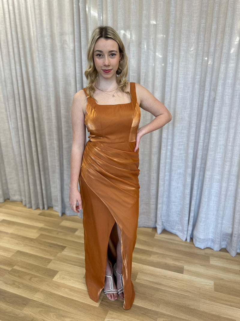 Minka Square Neck Draped Gown AMBER - Dress - Bariano