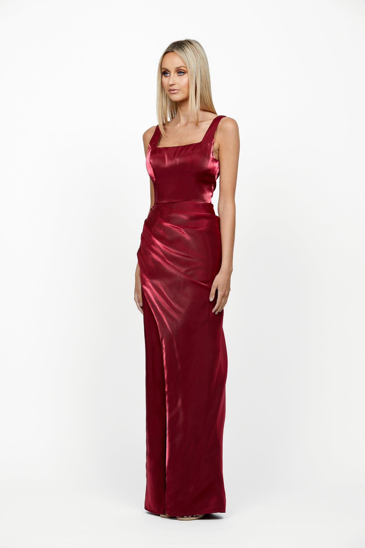 Minka Square Neck Draped Gown - Dress - Bariano