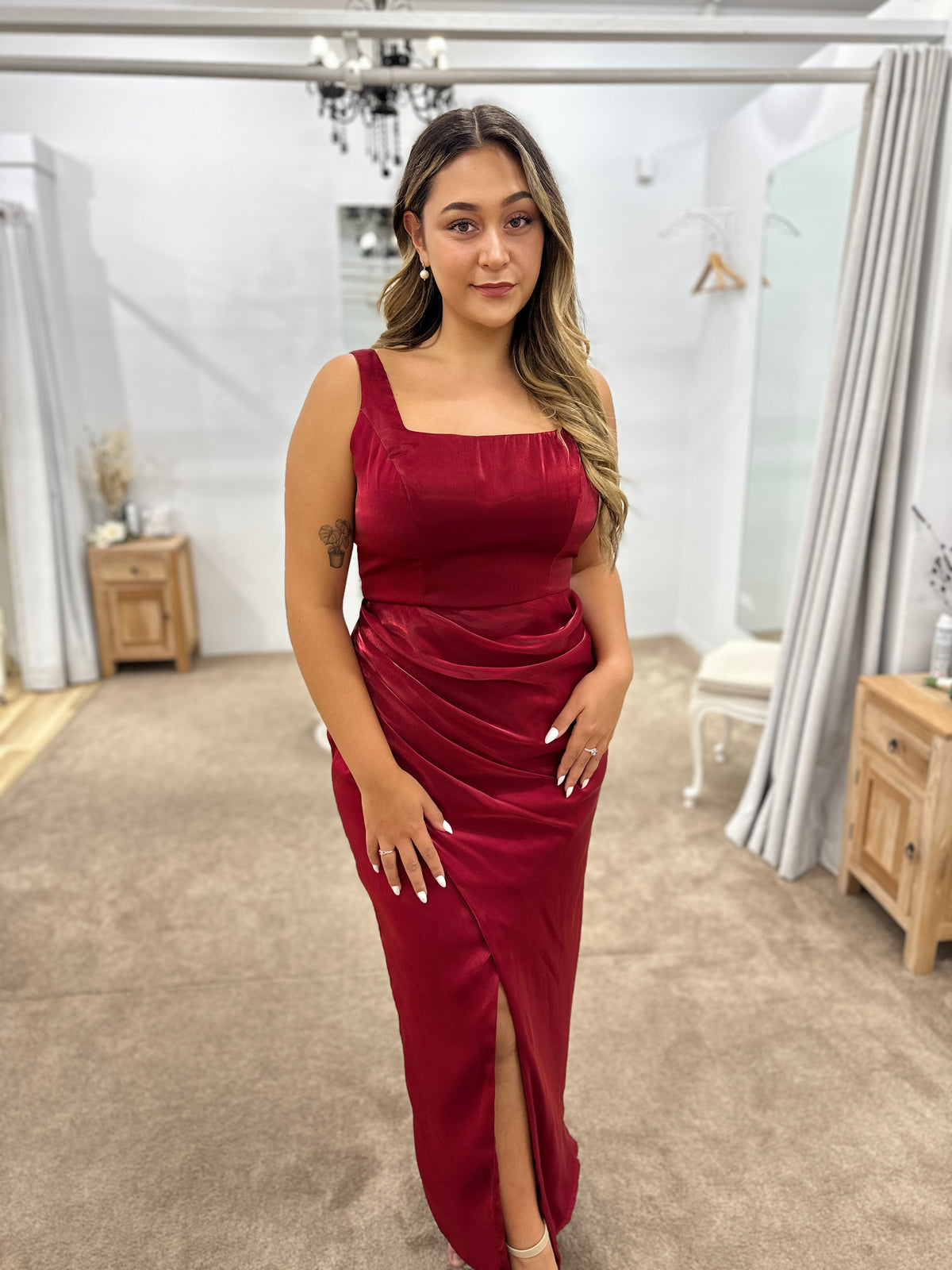 Minka Square Neck Draped Gown - Dress - Bariano