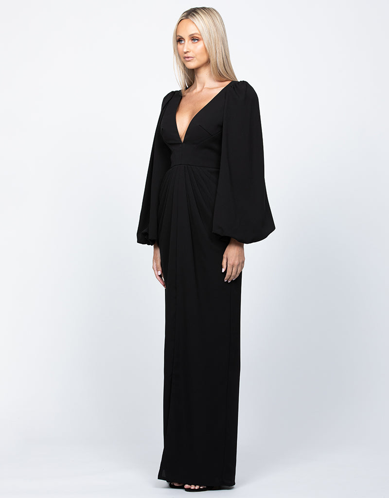 Candance Blouson Sleeve Plunge Gown - Dress - Bariano