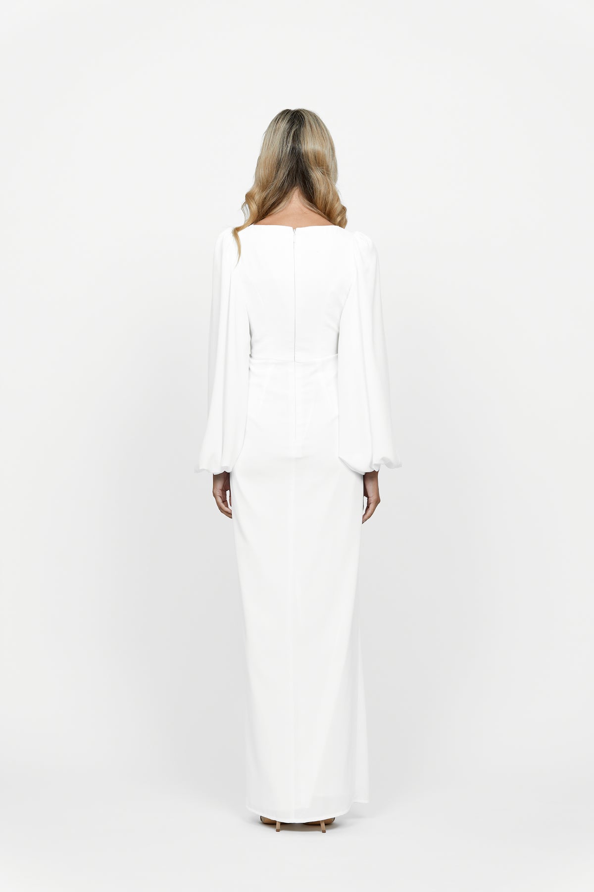 Candance Blouson Sleeve Plunge Gown - Dress - Bariano