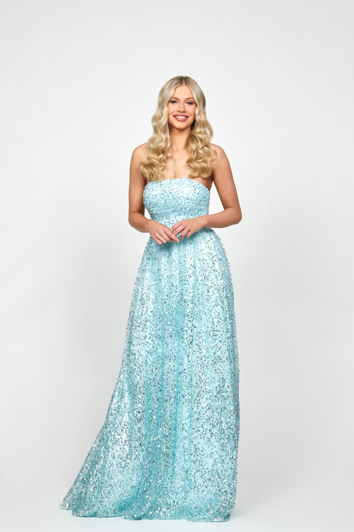 Kelly Strapless Ball Gown Ice Blue - Dress - Bariano
