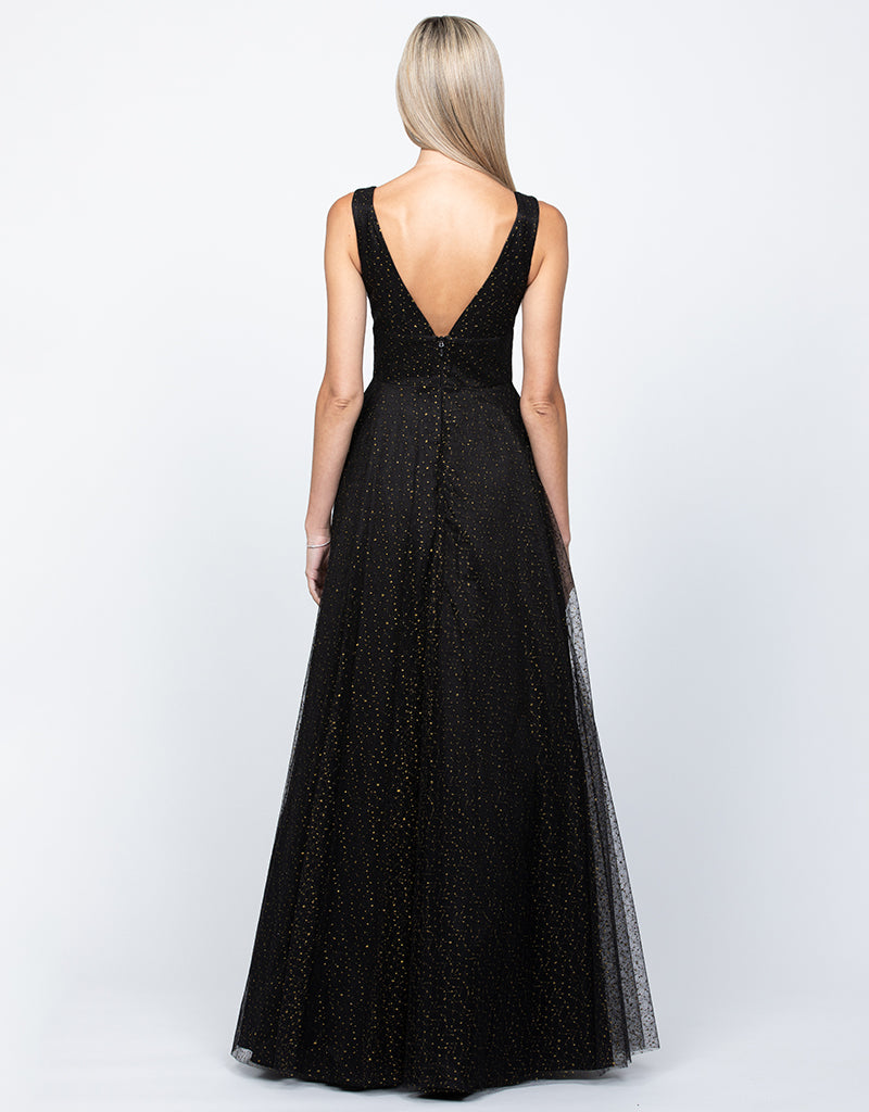 Zayna Plunge Neckline Ball Gown - Dress - Bariano