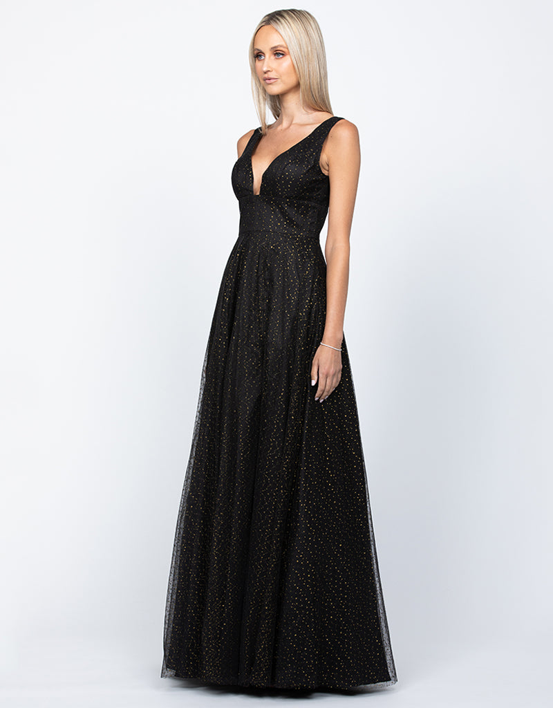 Zayna Plunge Neckline Ball Gown - Dress - Bariano