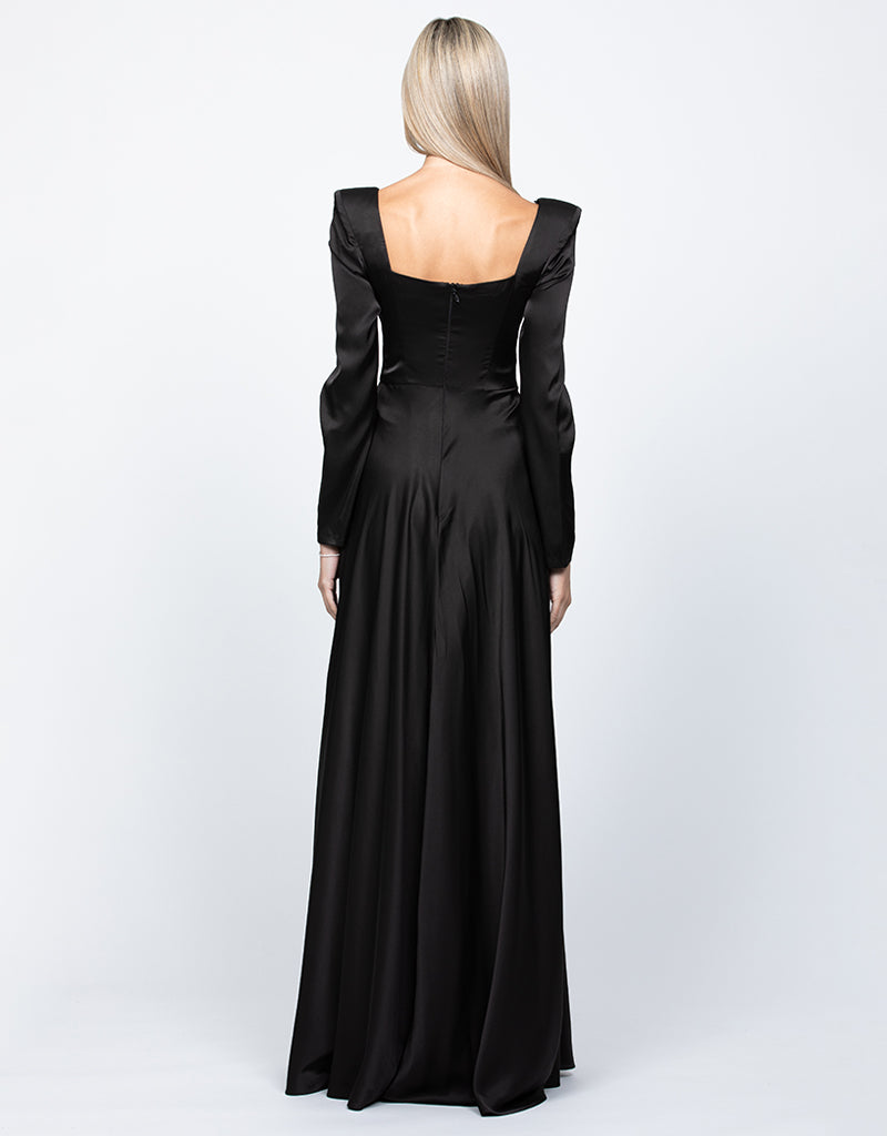 Charmaine Square Neck Long Sleeve Gown - Dress - Bariano