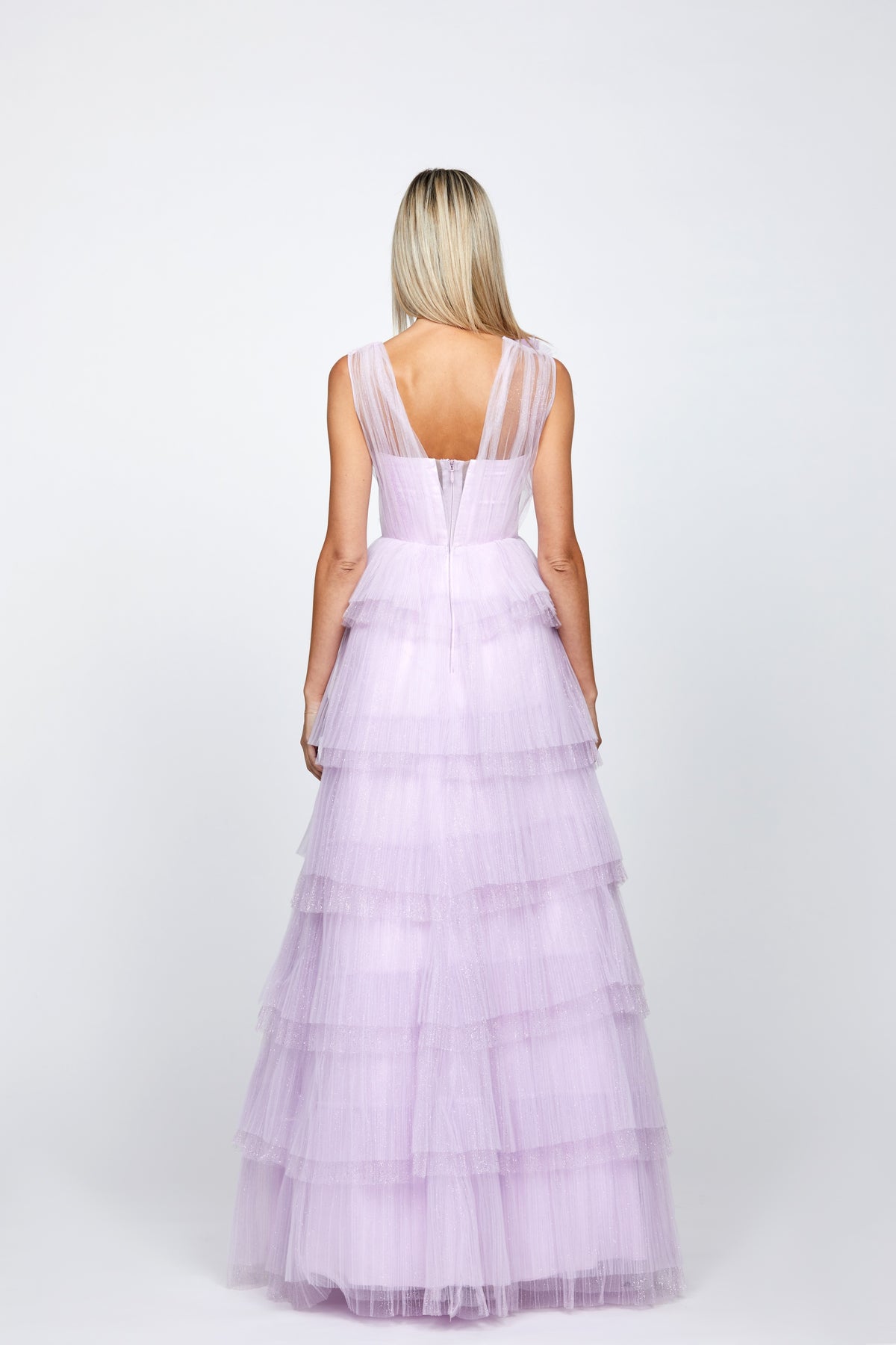 Dorothy Tiered Glitter Ballgown - Dress - Bariano