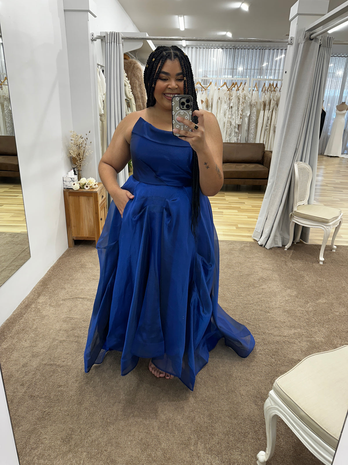 Indi High-Low Ballgown Navy - Dress - Bariano