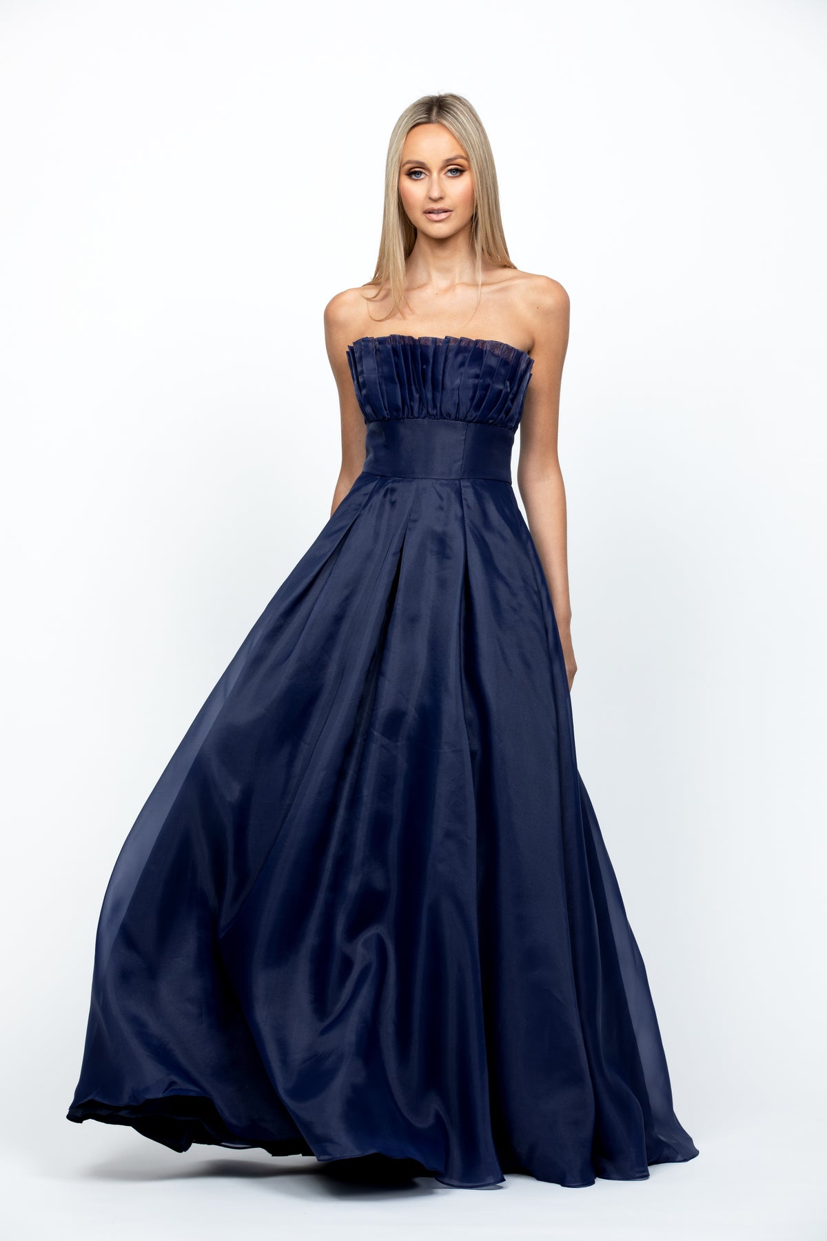 Itzi Ruffled Ballgown Navy - Dress - Bariano