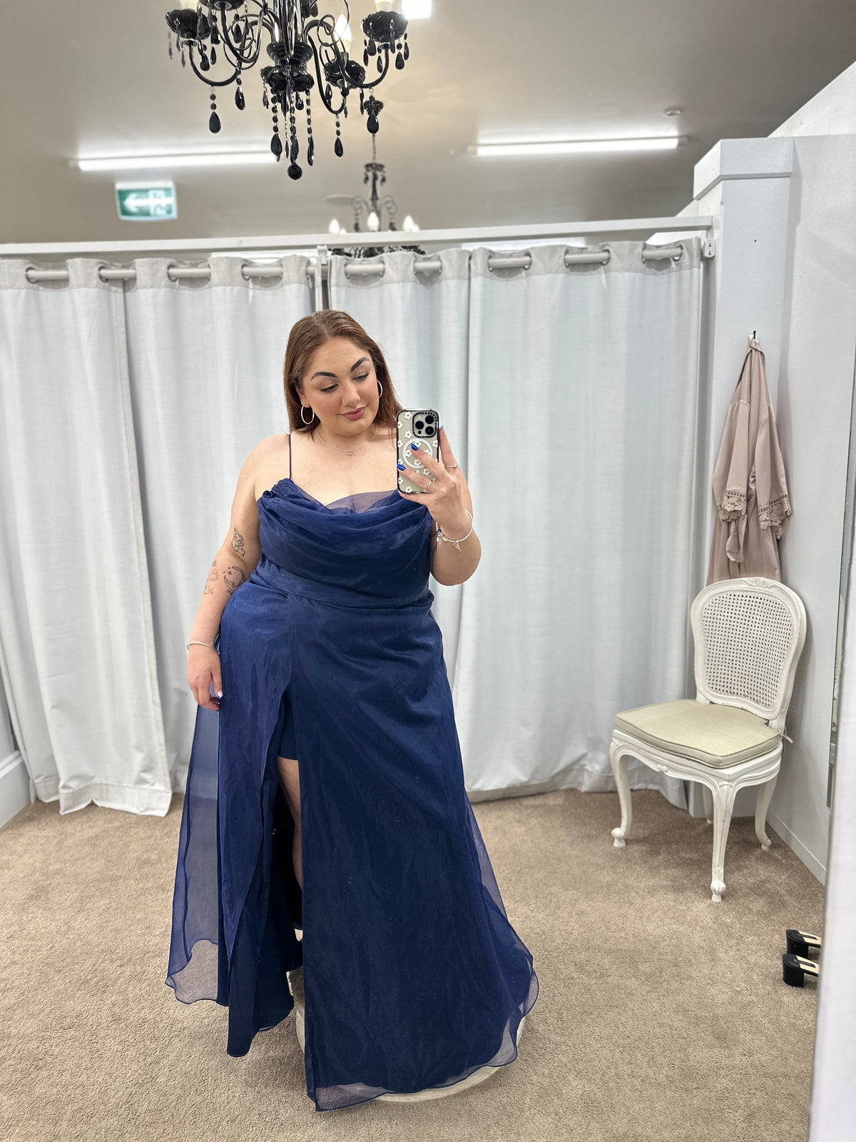 Averie Cowl Neck Gown Navy - Dress - Bariano