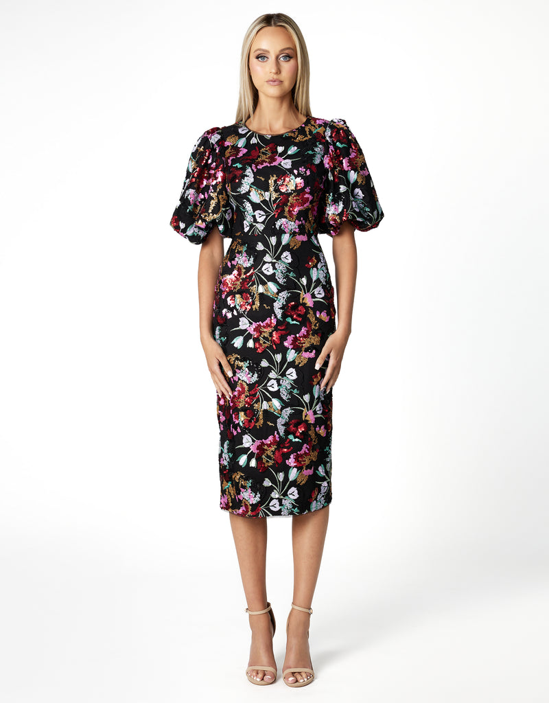 Renata Balloon Sleeve Midi Multi - Dress - Bariano