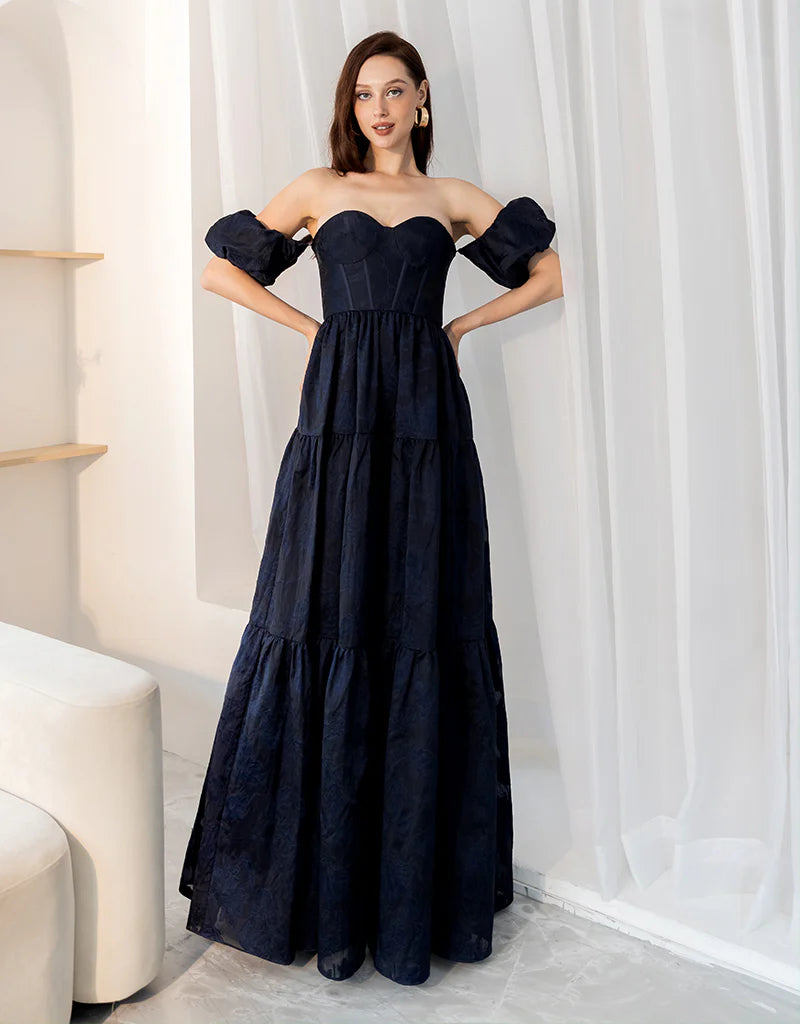 Ursula Off Shoulder Tiered Ball Gown - Dress - Bariano