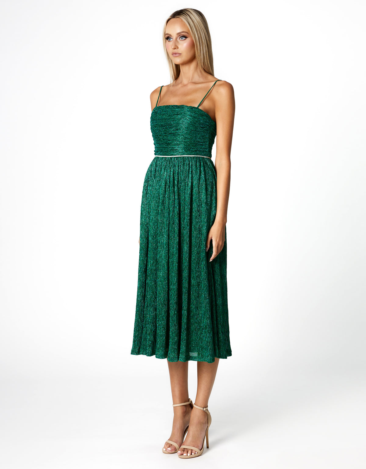 Shayla Metallic Diamanté Midi - Dress - Bariano