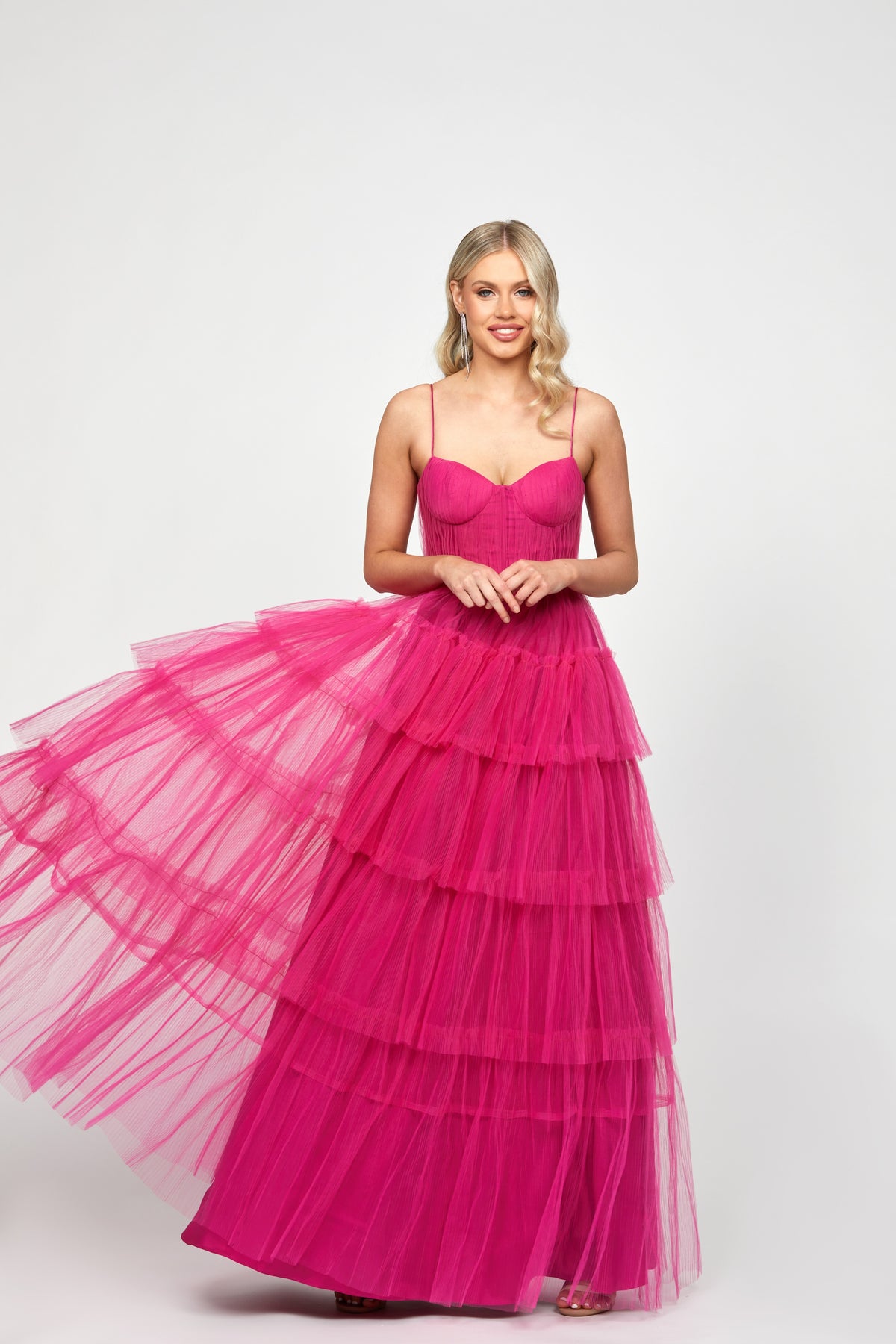 Kiana Pleated Tiered Ball Gown - Dress - Bariano