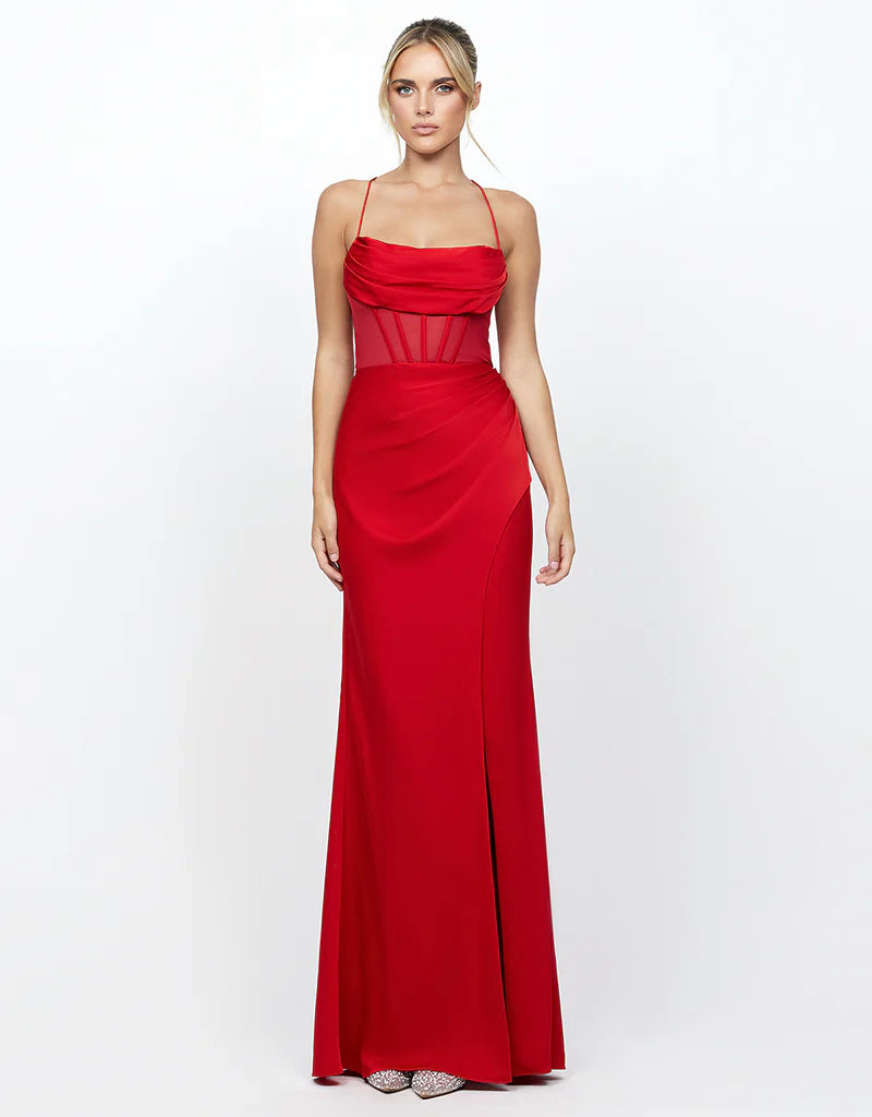 Poss Strapless Corset Gown Red - Dress - Bariano