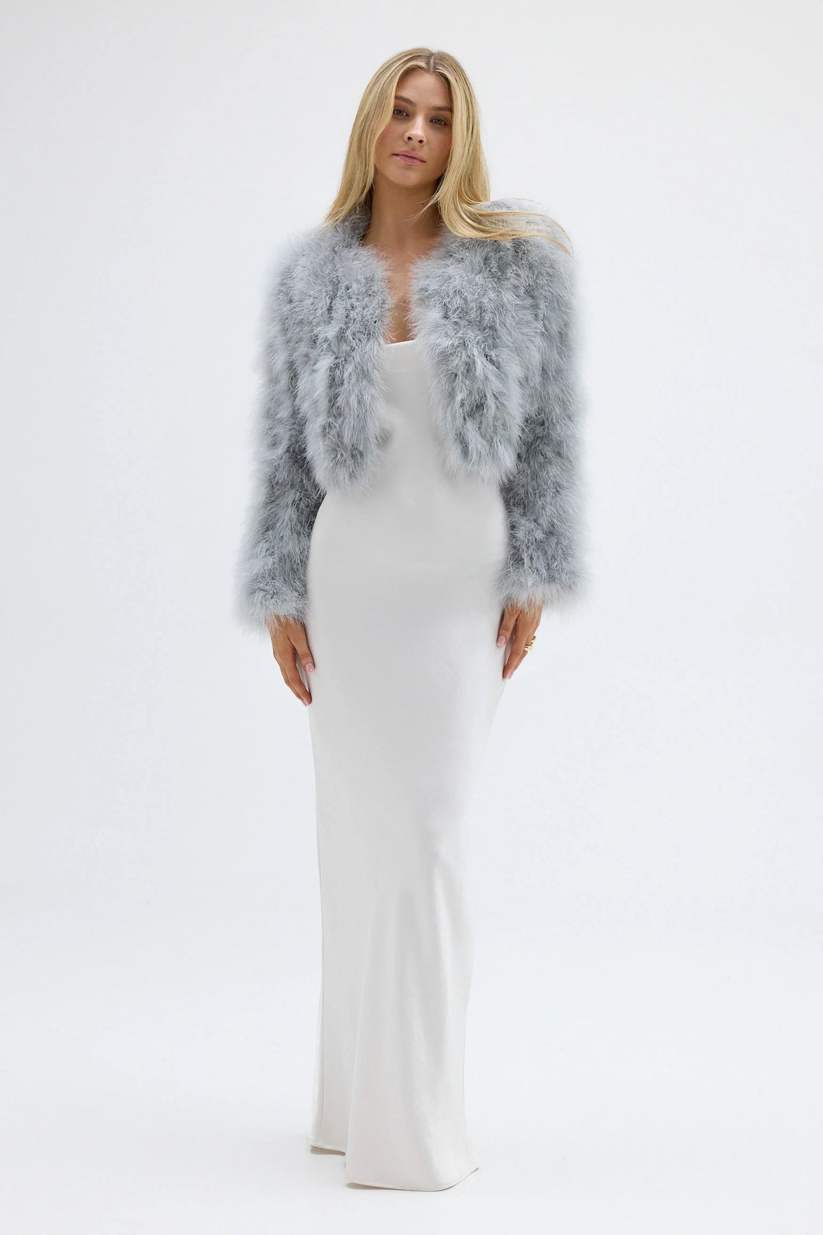 Manhattan Crop Jacket Light Grey - Accessory - Honey Fawn Boutique