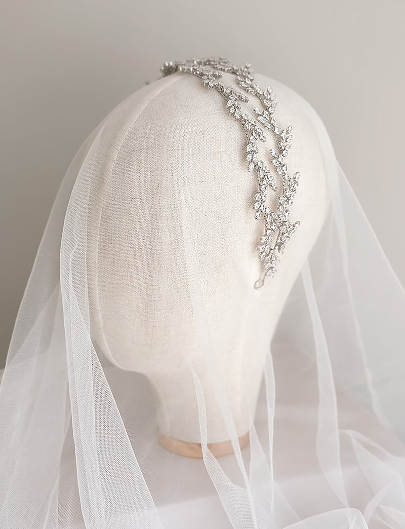 Chantelle In Silver – Bridal Crystal Crown - Honey Fawn Boutique